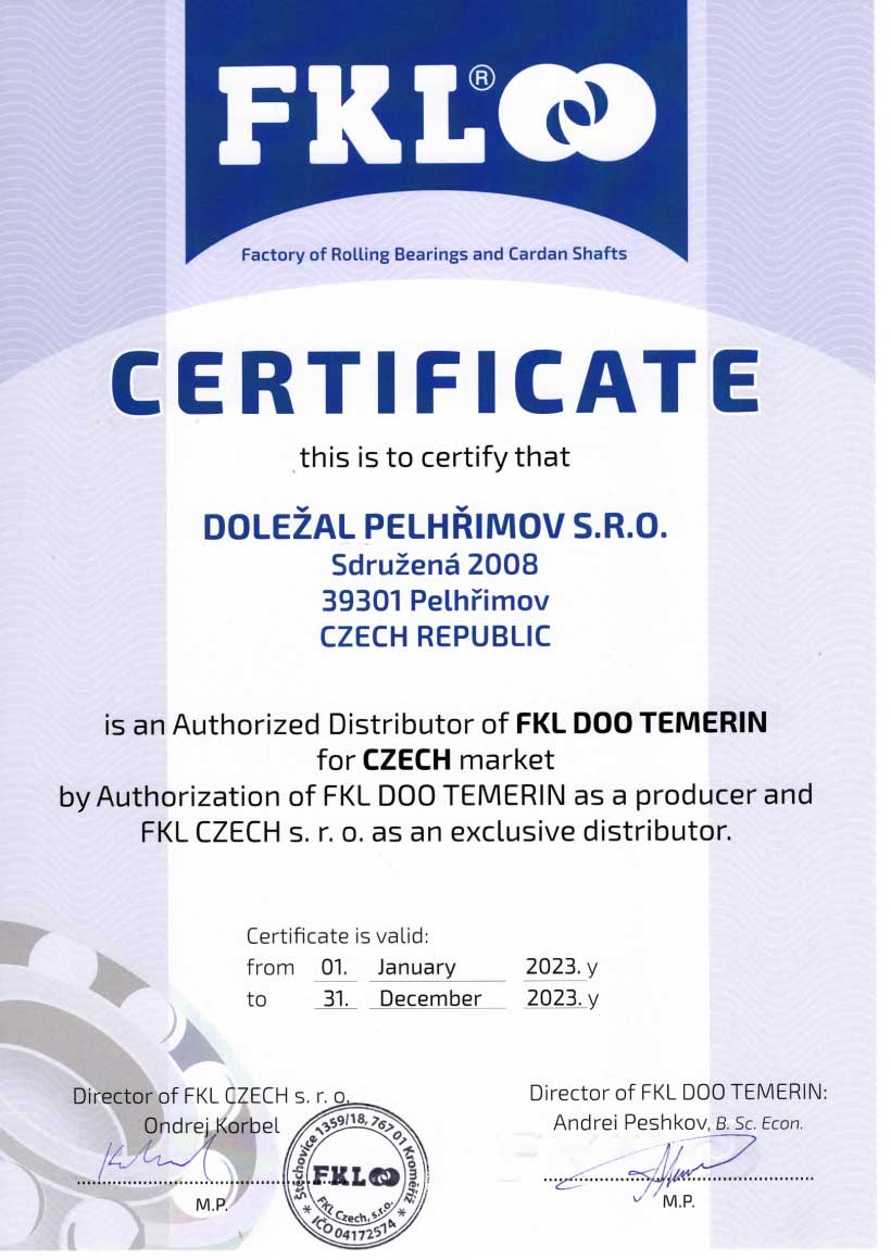 FKL certifikt Doleal Pelhimov