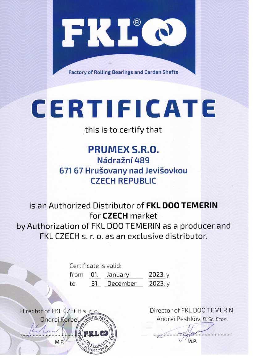 FKL certifikát Prumex