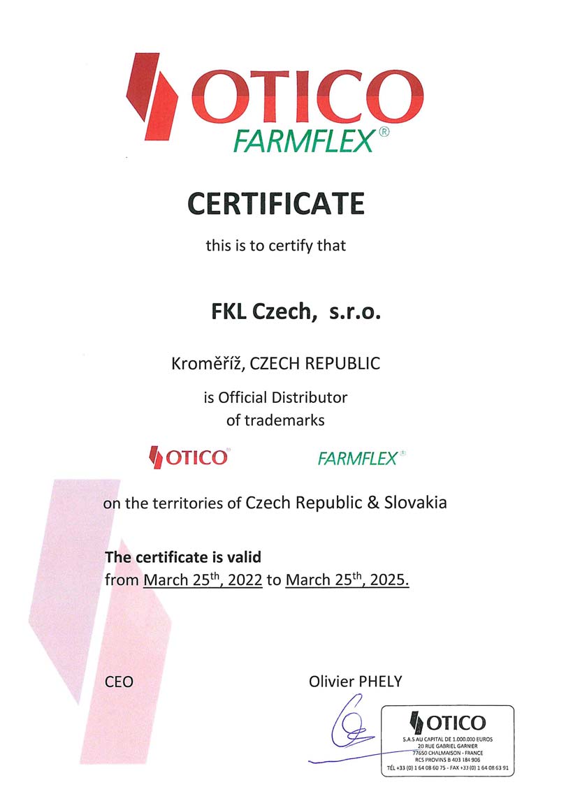 FKL certifikt Otico