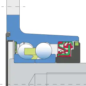 O-RING + SHEET METAL SHIELD + RS SEAL / DIRTBLOCK SEAL + DOUBLE SEAL + FORGED COVER PLATE